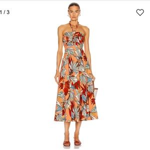 Nicholas Tina deco floral halter dress